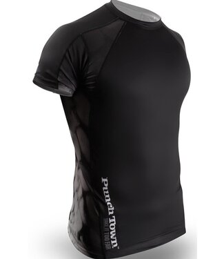 PunchTown Rash Guard Black Crush Short Sleeves