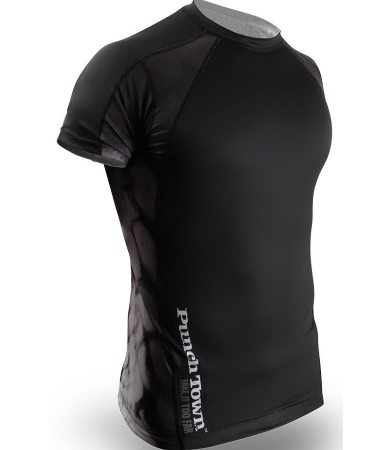 Punch Town PunchTown Rash Guard Black Crush Short Sleeves