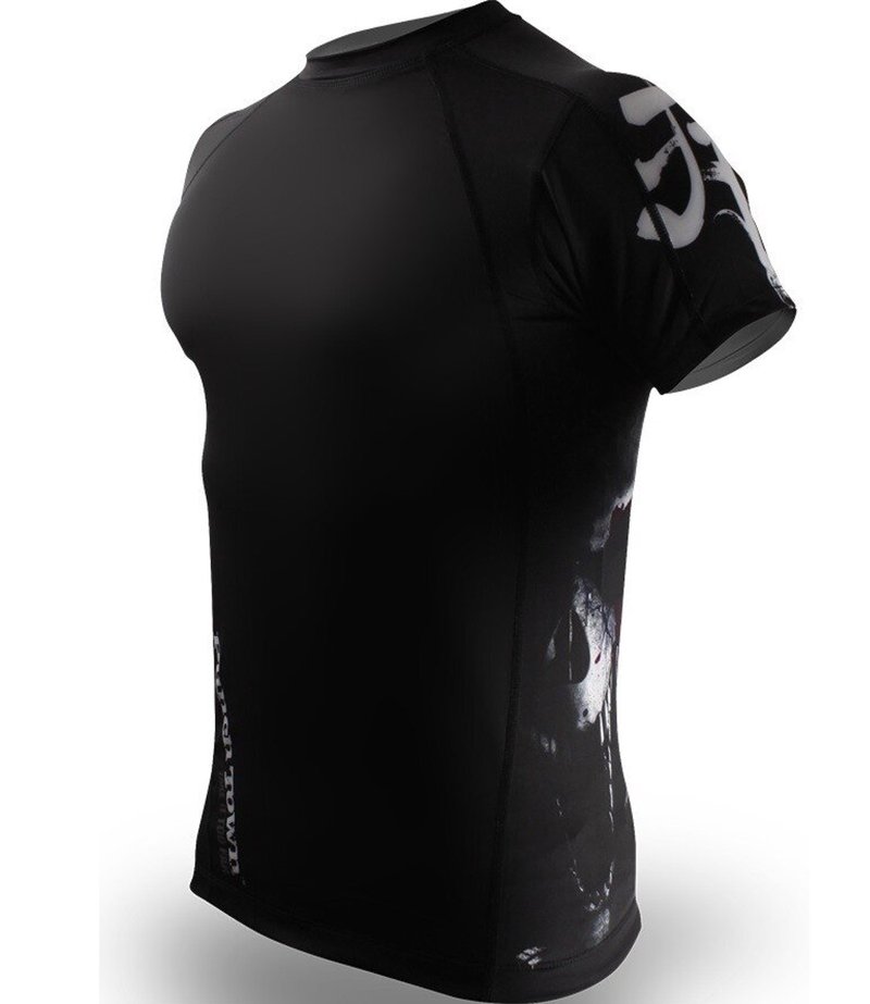 Punch Town PunchTown Rash Guard Deranged Korte Mouwen Zwart