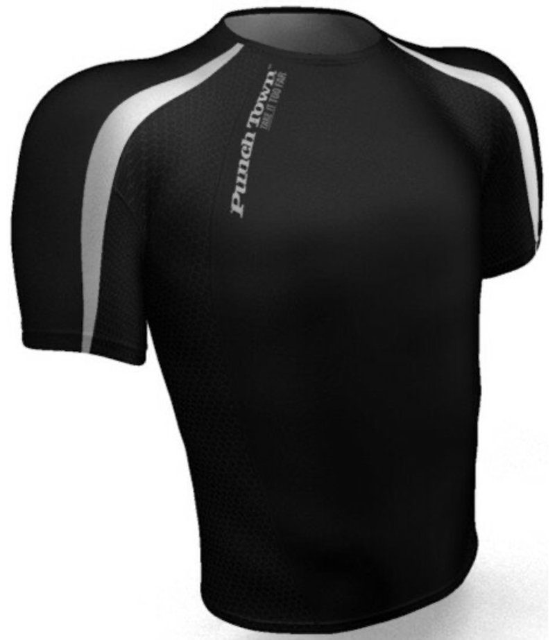 Punch Town PunchTown Rash Guard Classic Short Sleeves Black - Copy