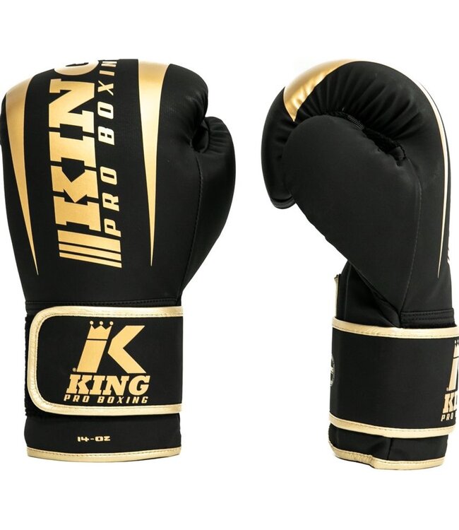 King Pro Boxing KPB/REVO 6 Boxhandschuhe Schwarz Gold