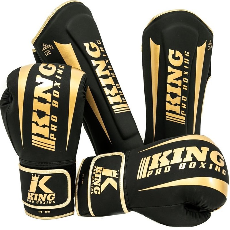 King Pro Boxing Shinguards KPB/SG REVO 6 Black Gold FIGHTWEAR SHOP EUROPE