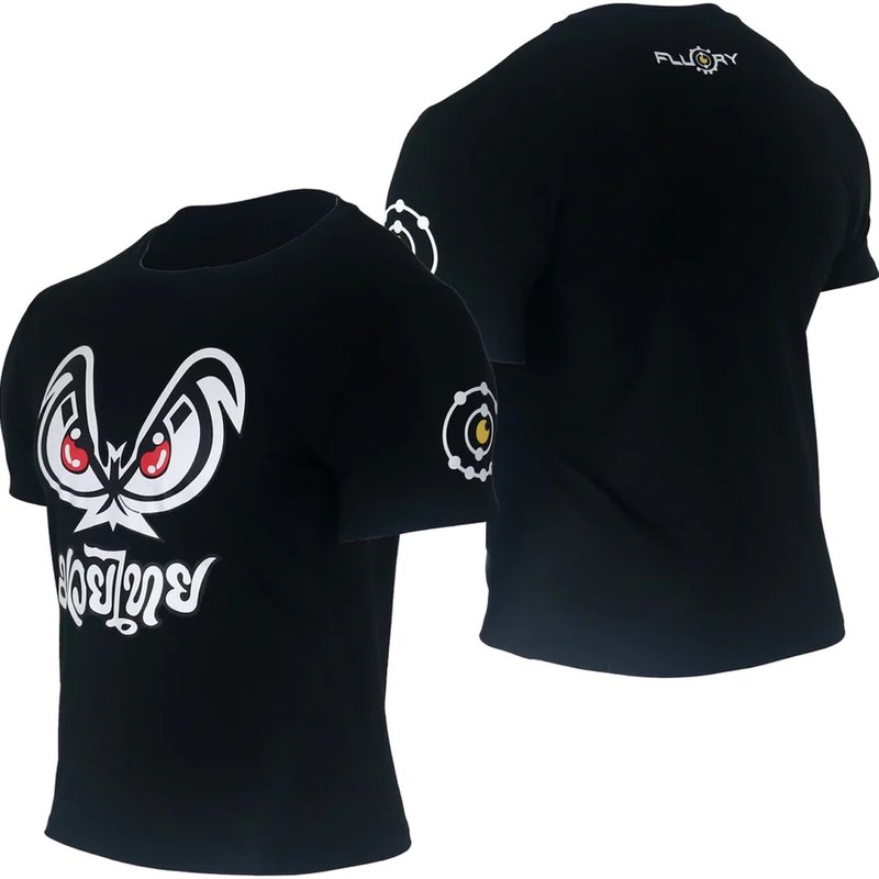 Fluory Fluory Bad Eyes Muay Thai Kickboks T-Shirt Zwart