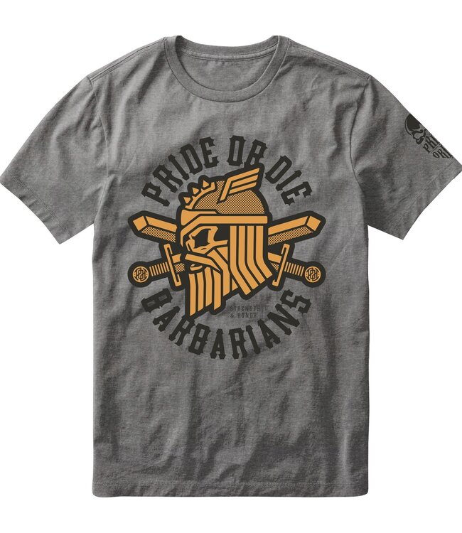 PRIDEorDie T-Shirt BARBARIANS Grey