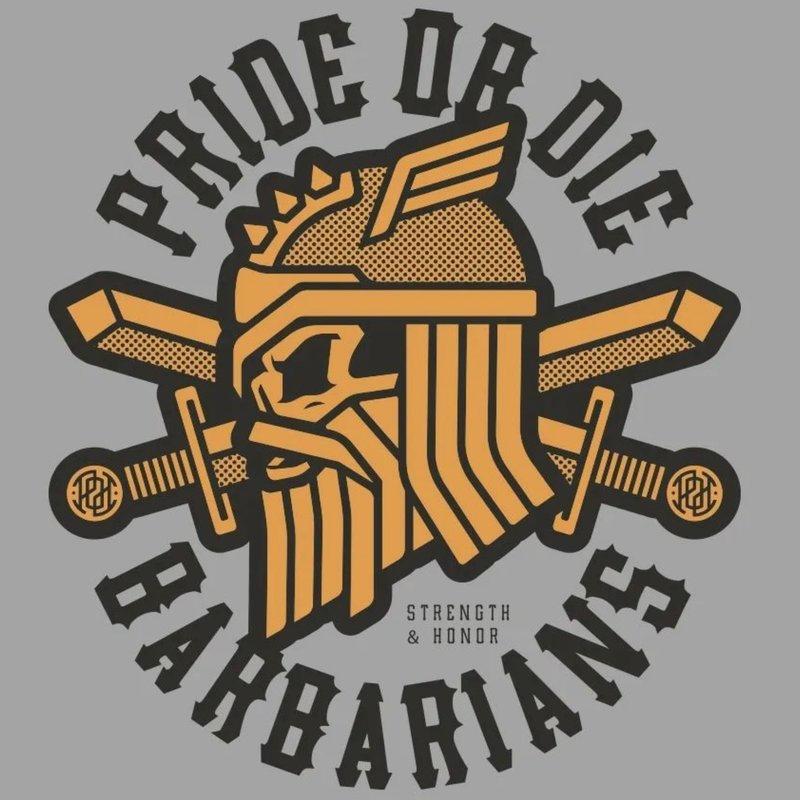 Pride or Die PRIDEorDie T-Shirt BARBARIANS Grau
