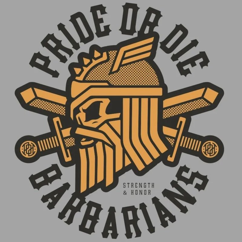 Pride or Die PRIDEorDie T-Shirt BARBARIANS Grey