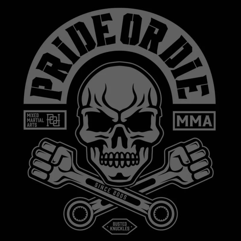 Pride or Die PRIDE or Die T-Shirt BUSTED KNUCKLES Zwart