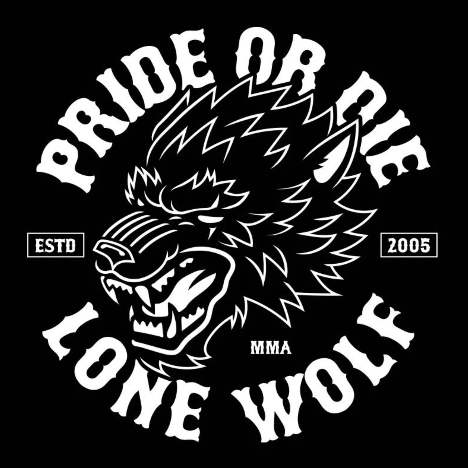 Fight Short PRiDEorDiE LONE WOLF - Noir