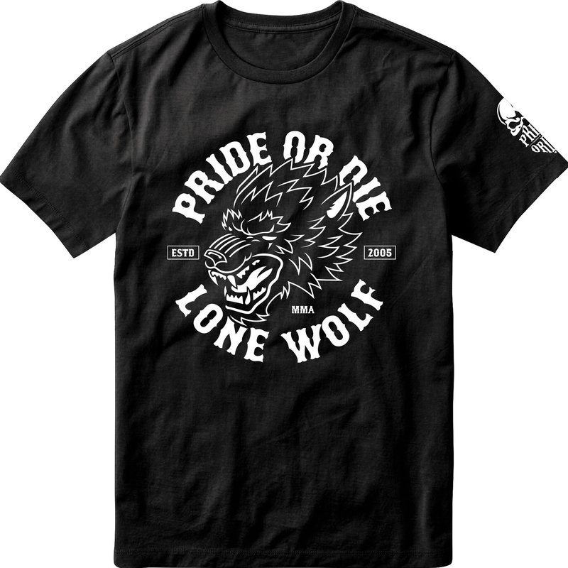 Pride or Die PRIDE or Die T-Shirt LONE WOLF Black