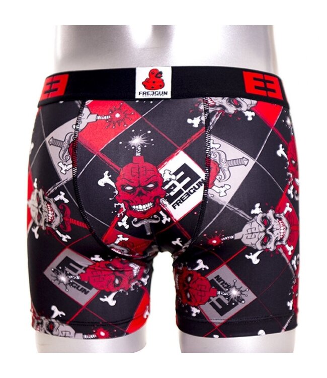 FreeGun FreeGun Underwear Polyester Boxershorts Skull Schwarz Rot