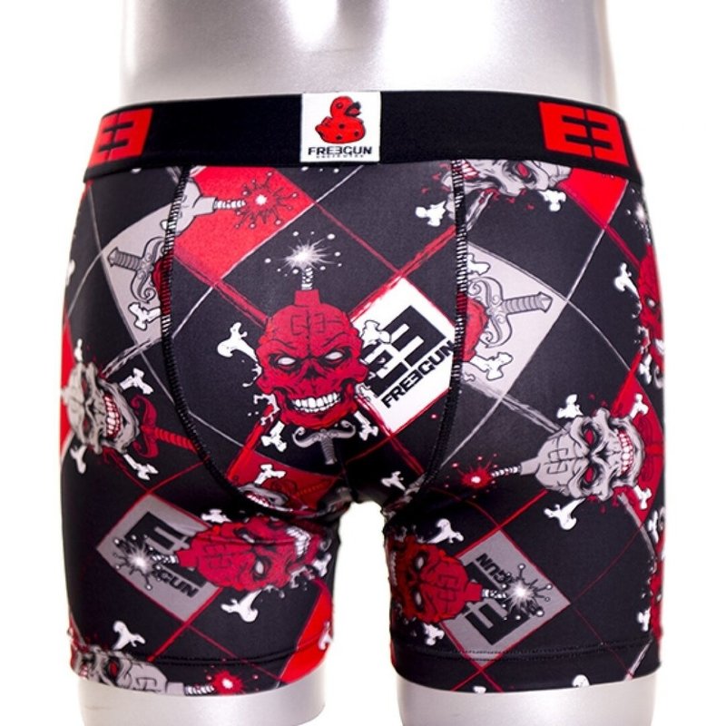 FreeGun Freegun Polyester Boxershorts Underwear Skull Black Red