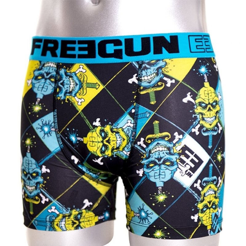 FreeGun FreeGun Underwear Polyester Boxershorts Skull Schwarz Grün