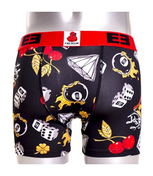 FreeGun FreeGun Underwear Polyester Boxershorts Lucky Schwarz Rot