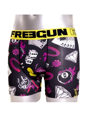 FreeGun FreeGun Underwear Polyester Boxershorts Lucky Yellow Black