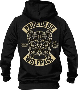 PRiDEorDiE PRIDE oder Die Wolfpack Hoodie Pullover Schwarz