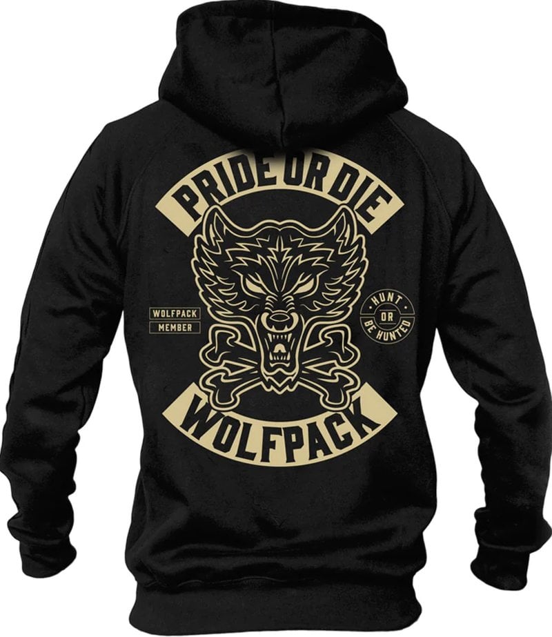 Pride or Die PRiDE or DiE Wolfpack Hoodie Sweater Black