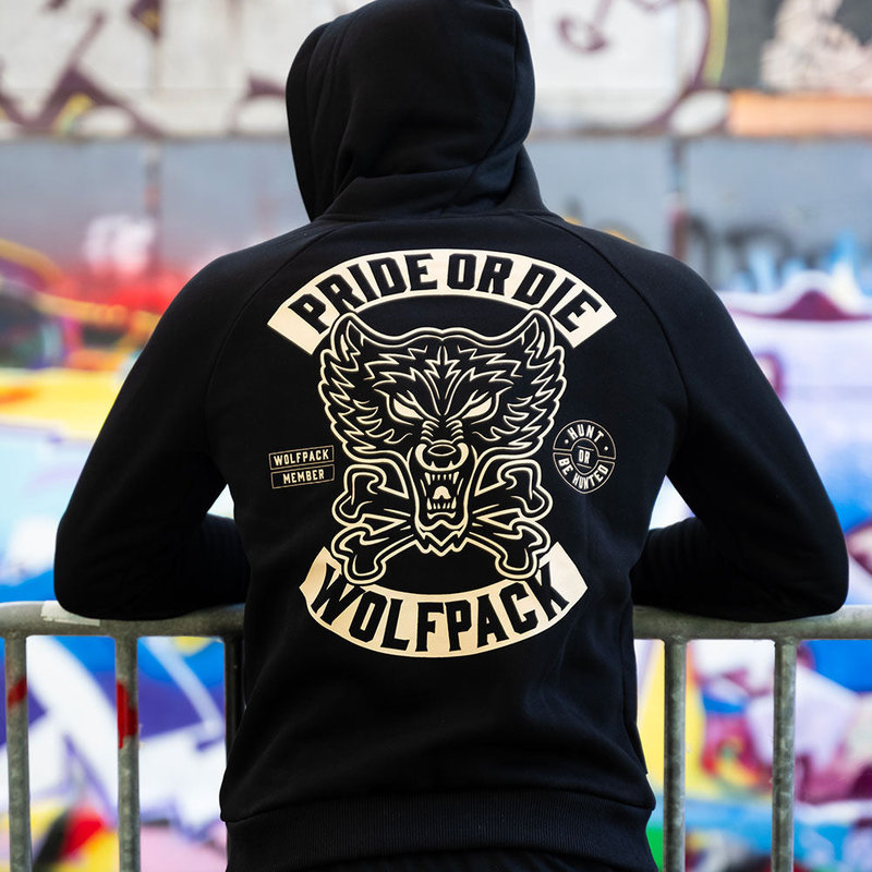 Pride or Die PRIDE oder Die Wolfpack Hoodie Pullover Schwarz