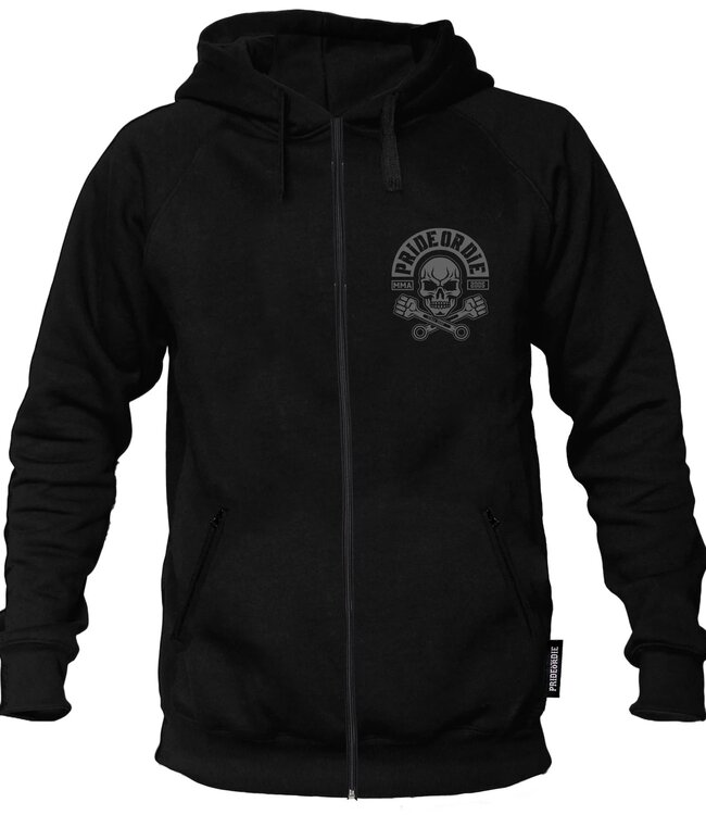 PRIDE or Die Hoodie Sweater Busted Knuckles Zwart