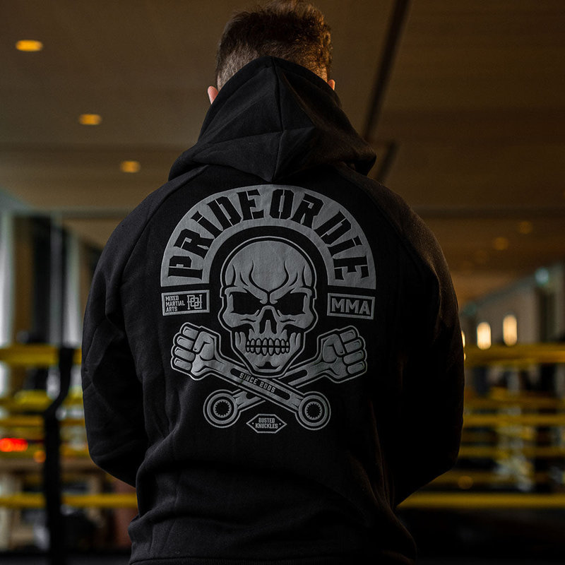 Pride or Die PRiDE or DiE Hoodie Sweater Busted Knuckles Black