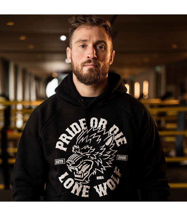 PriDEorDiE Hoodie Pullover Lone Wolf Schwarz