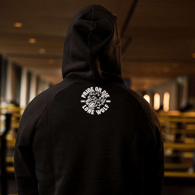 Pride or Die PRiDEorDiE Hoodie Sweater Lone Wolf Black