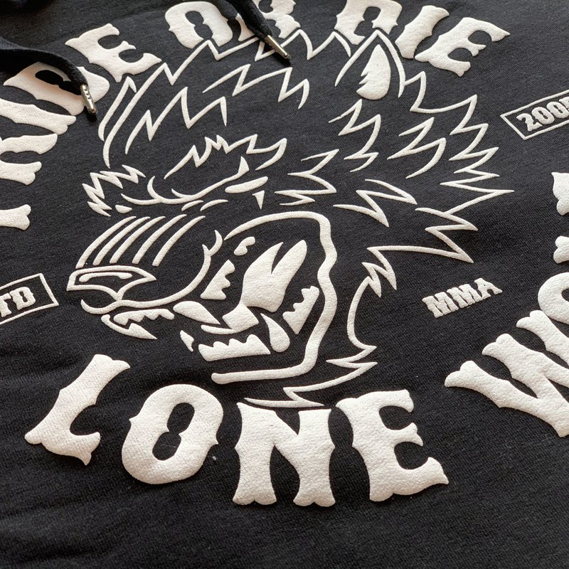 Pride or Die PRiDEorDiE Hoodie Sweater Lone Wolf Black