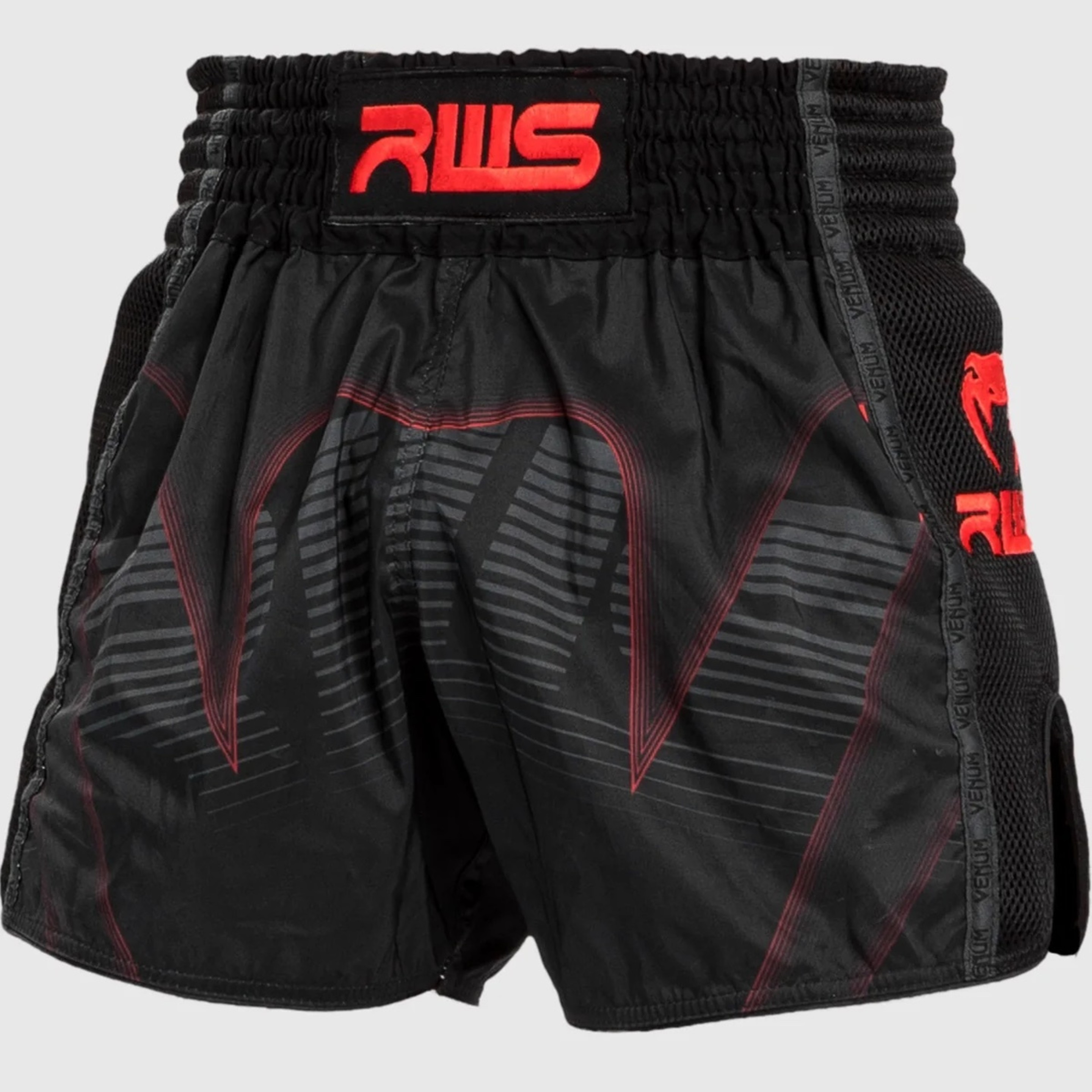 RWS x Venum Muay Thai Kickboxing Short Black Red - FIGHTWEAR SHOP EUROPE