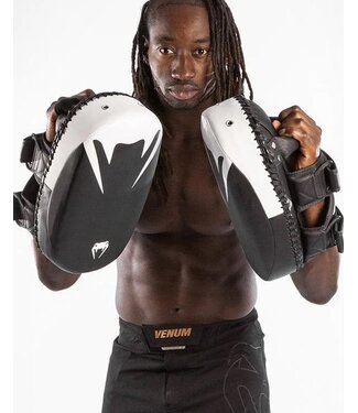 Venum Venum Light Kick Pads 2.0 Skintex Leer Zwart Wit - per Paar