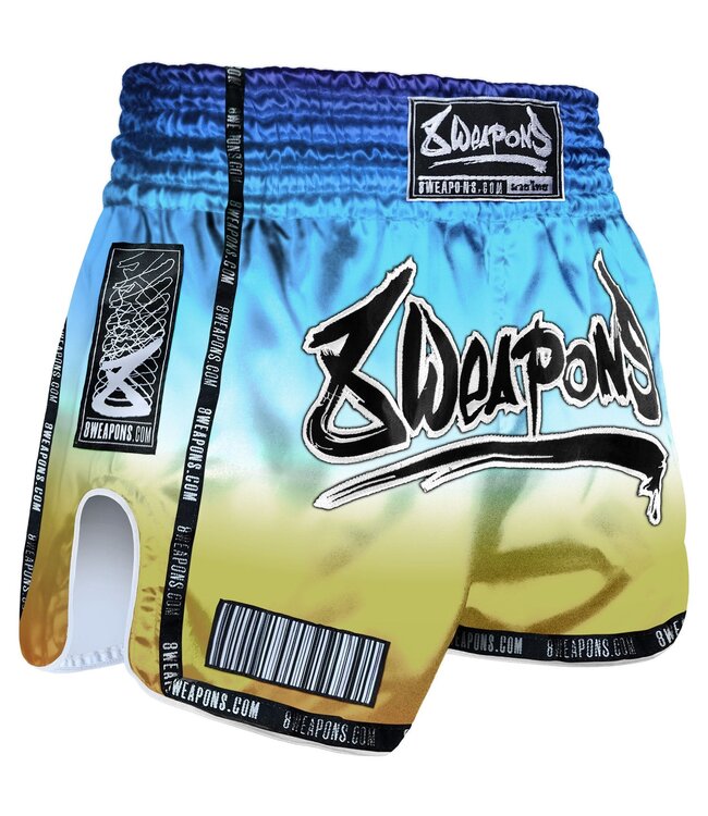 8 WEAPONS Muay Thai Shorts Vivo Sunrise Blau