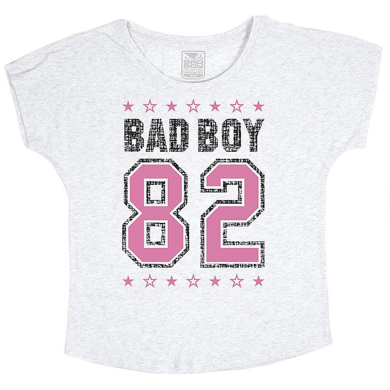 Bad Boy Bad Boy Damen Varsity Dolman T-Shirt Grau