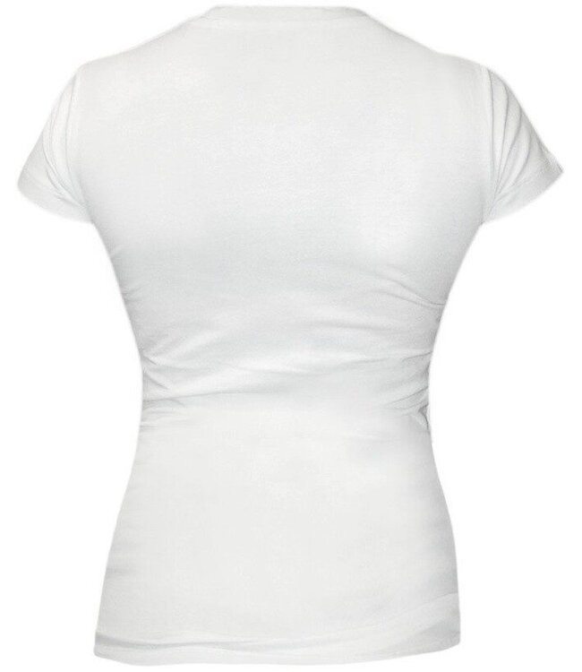 Bad Girl V Neck T Shirt White Blue