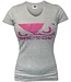 Bad Boy Logo Dames T-shirt met V-hals Grijs Roze