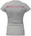 Bad Boy Logo Womens V Neck T Shirt Grey Pink
