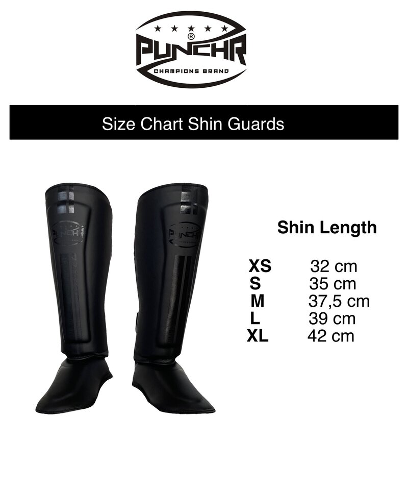 PunchR™  PunchR™ Kickboks Scheenbeschermers NEVER GIVE UP Zwart Zwart