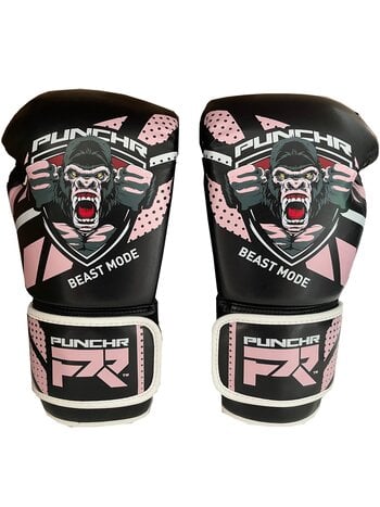 PunchR™  PunchR™ Beast Mode Kids Boxing Gloves Black Pink