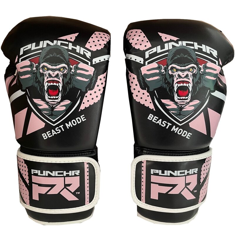 PunchR™  PunchR™ Beast Mode Kids Boxing Gloves Black Pink