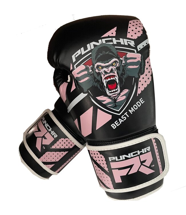 PunchR™  PunchR Beast Mode Kids Bokshandschoenen Zwart Roze