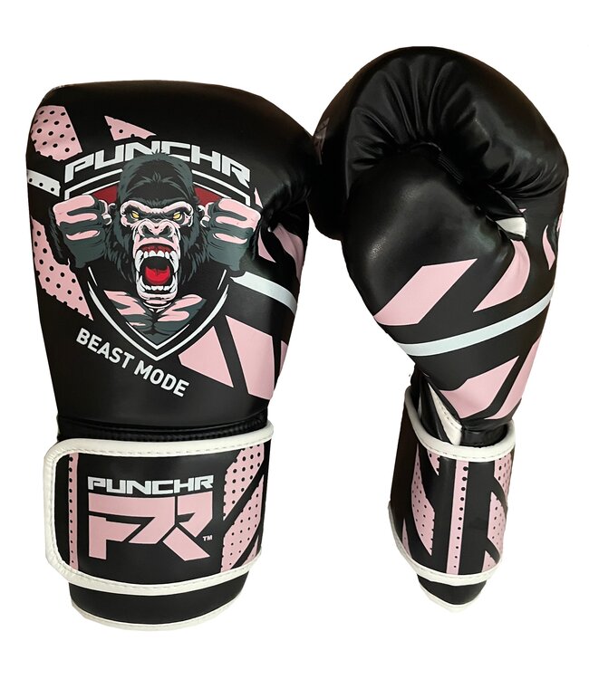 PunchR™  PunchR Beast Mode Kinder Boxhandschuhe Schwarz Rosa