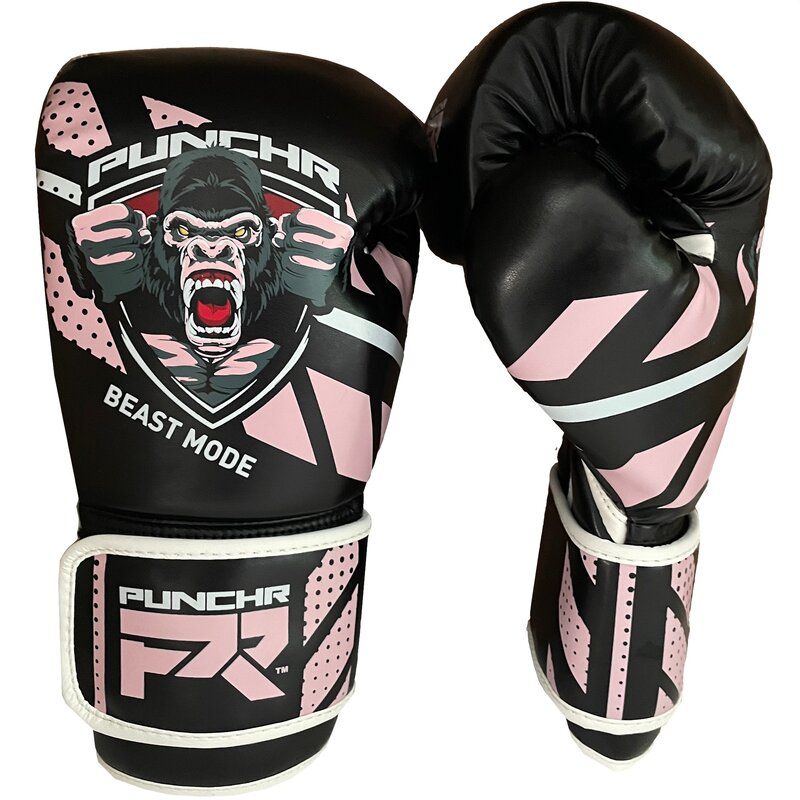 PunchR™  PunchR™ Beast Mode Kids Boxing Gloves Black Pink