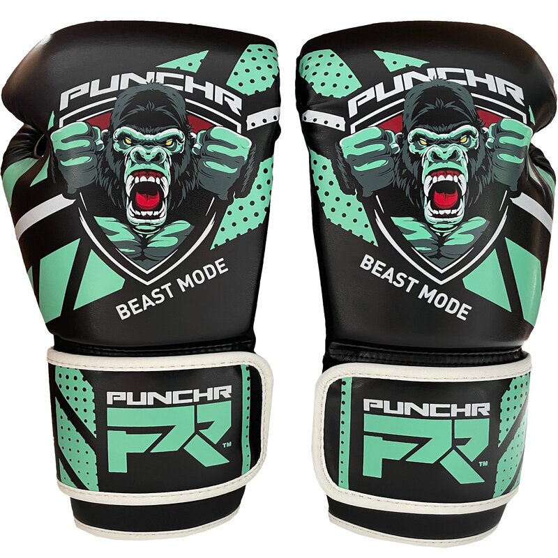 PunchR™  PunchR™ Beast Mode Kids Boxing Gloves Black Green