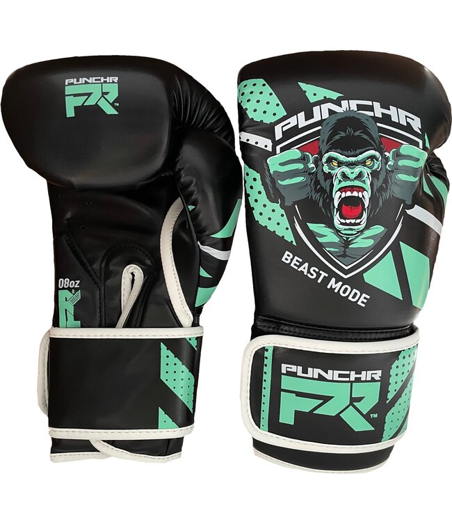 PunchR™  PunchR™ Beast Mode Kinder Boxhandschuhe Schwarz Grün