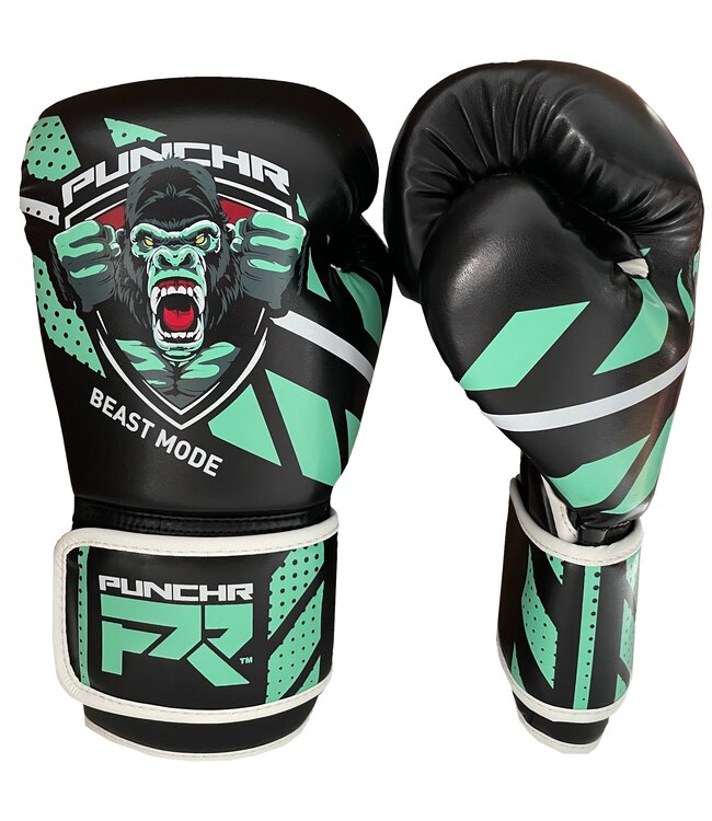 PunchR™ Beast Mode Bokshandschoenen Kids Zwart Groen