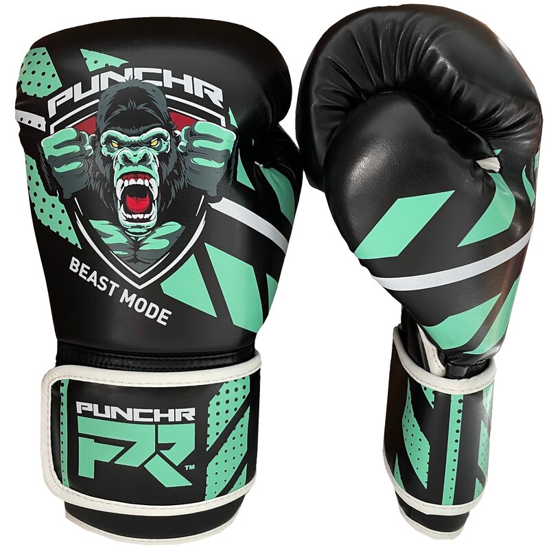 PunchR™  PunchR™ Beast Mode Kids Boxing Gloves Black Green