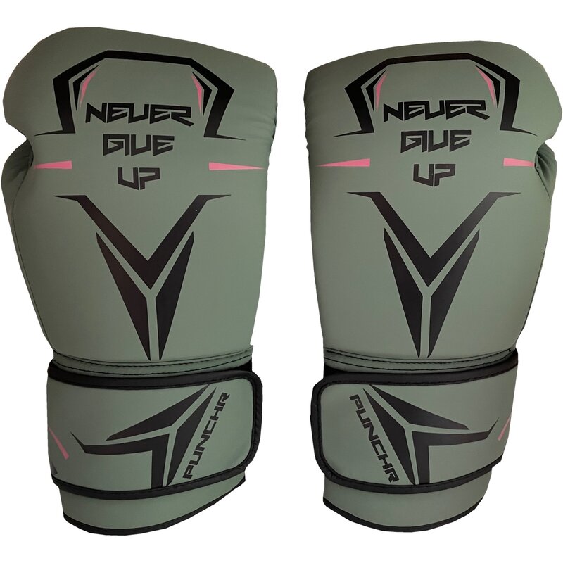 PunchR™  PunchR™ Never Give Up Boxing Gloves Green Black