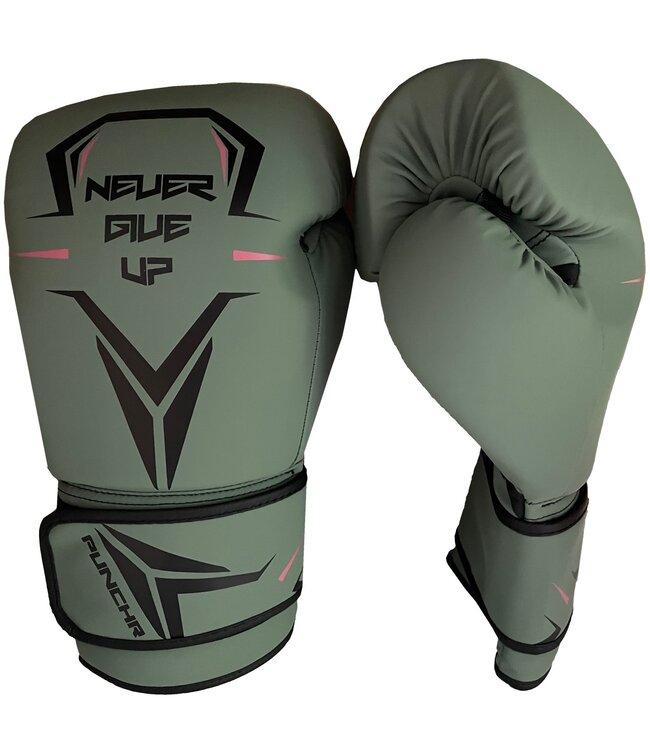 PunchR™ Never Give Up Bokshandschoenen Groen Zwart