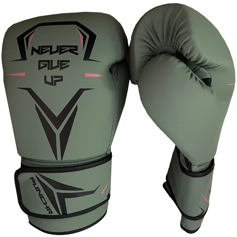 PunchR™  PunchR™ Never Give Up Boxhandschuhe Grün Schwarz