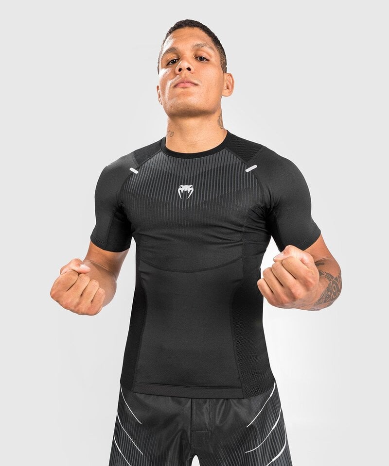 Venum Biomecha Rashguard Short Sleeves Black Grey - FIGHTWEAR SHOP EUROPE