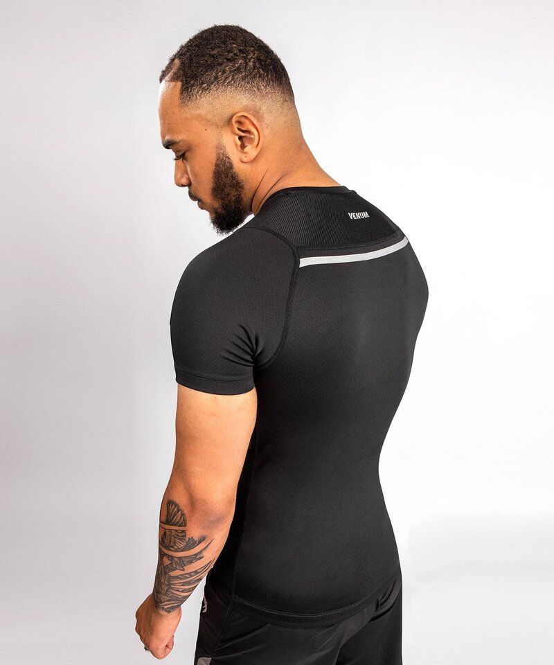 Venum Venum Rash Guard G-Fit S/S Compression Shirt Grey Black