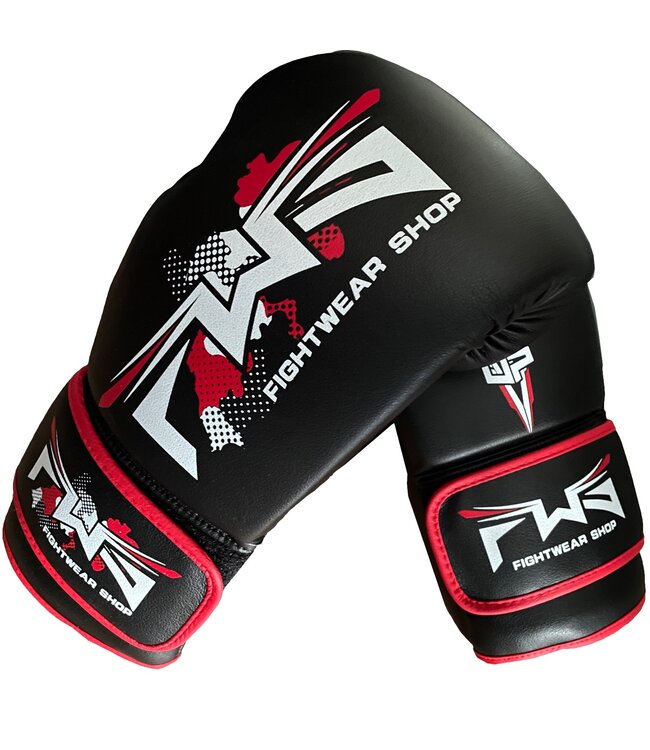 Fightwear Shop Boxhandschuhe 2.0 Mikrofaser Schwarz Rot Weiß