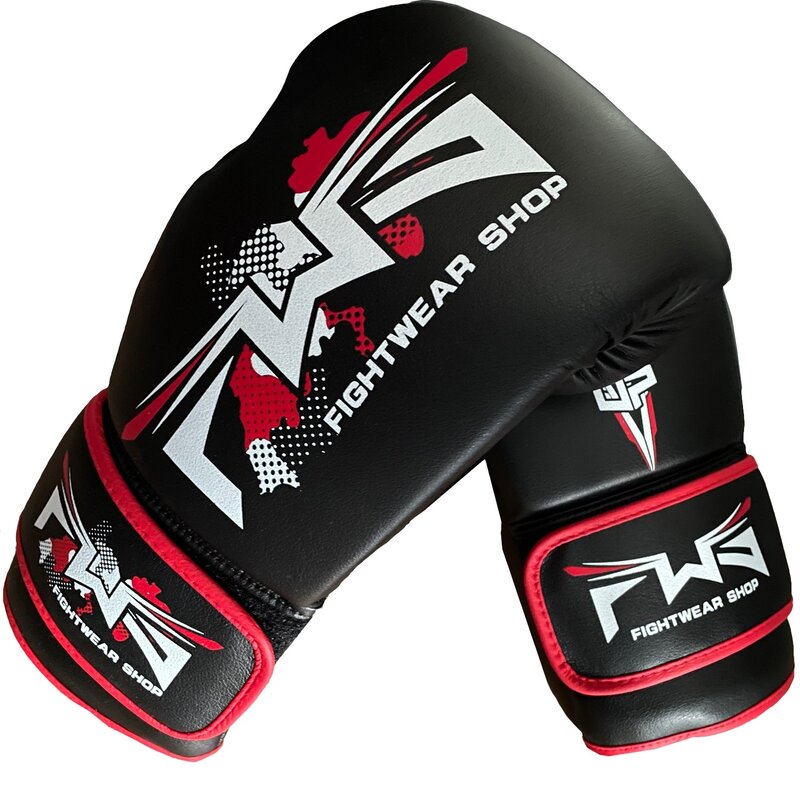 Fightwear Shop Fightwear Shop Boxing Gloves 2.0 Microfiber Black Red White